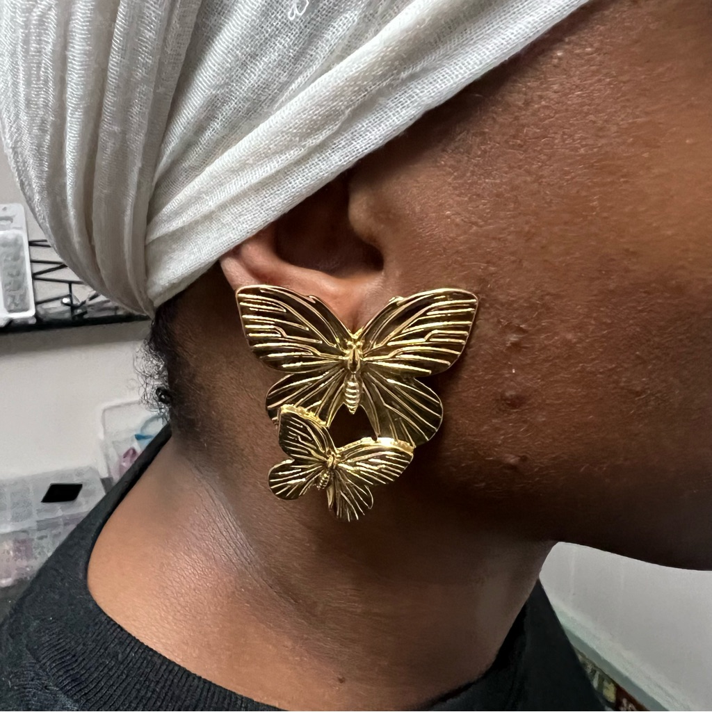 Beautiful Double Butterfly Earrings 18$